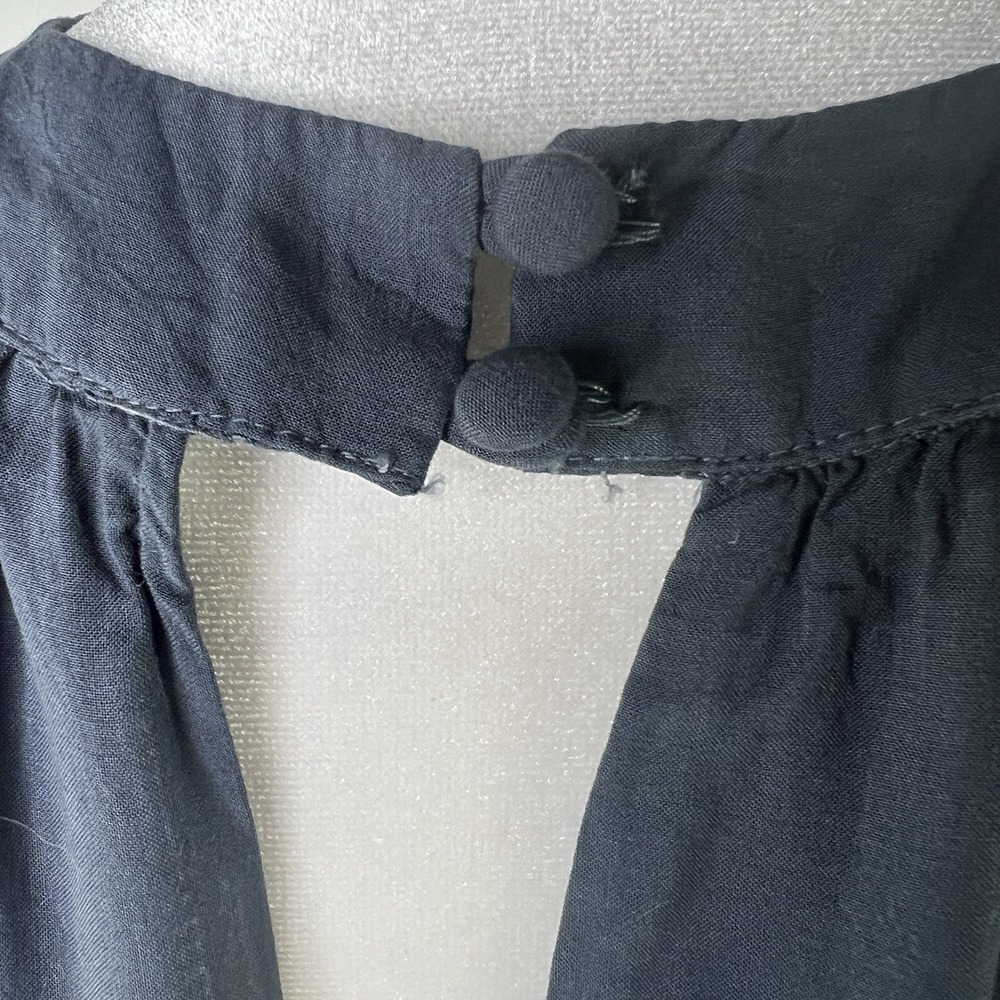 YOUNG FABULOUS & BROKE Navy Flowy‎ Boho Beachy Coastal Eyelet Halter Top MEDIUM - Picture 3 of 9